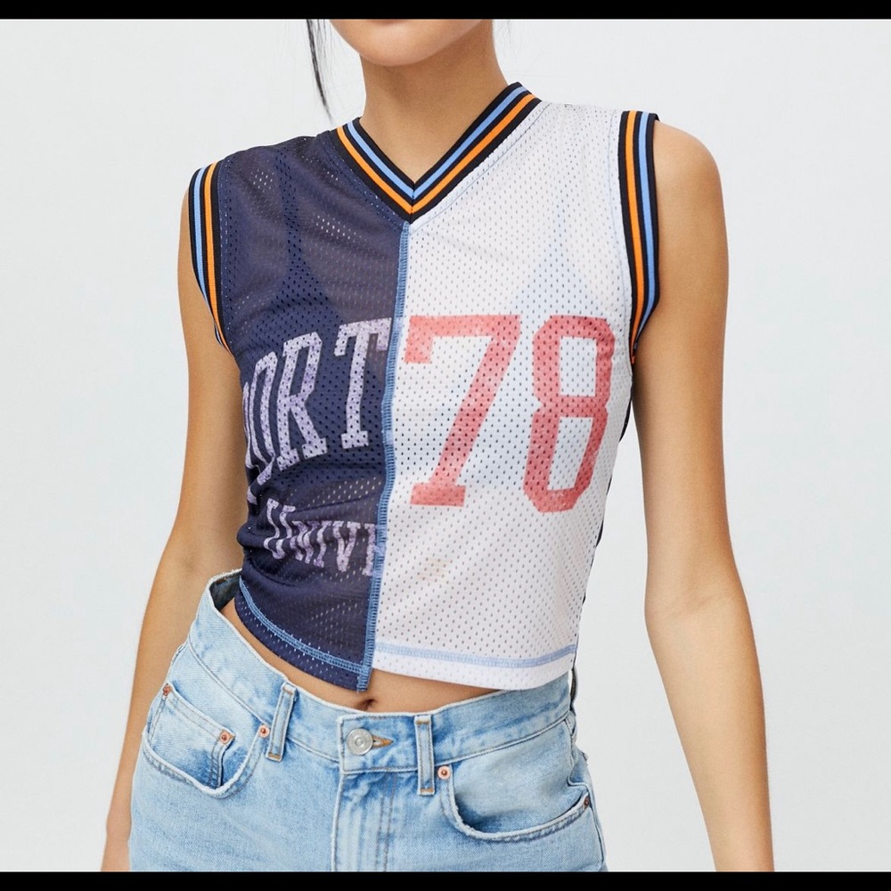 Mesh jersey top
